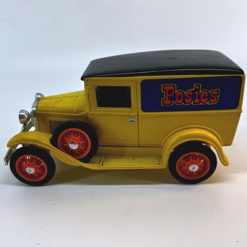 Liberty Classics Ford Model A Posies Delivery Van Diecast Coin Bank Yellow 2317